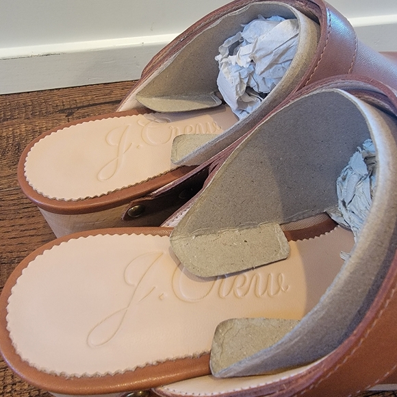 J. Crew Convertible Back Leather Clogs Tan Sz 7 - Picture 5 of 6